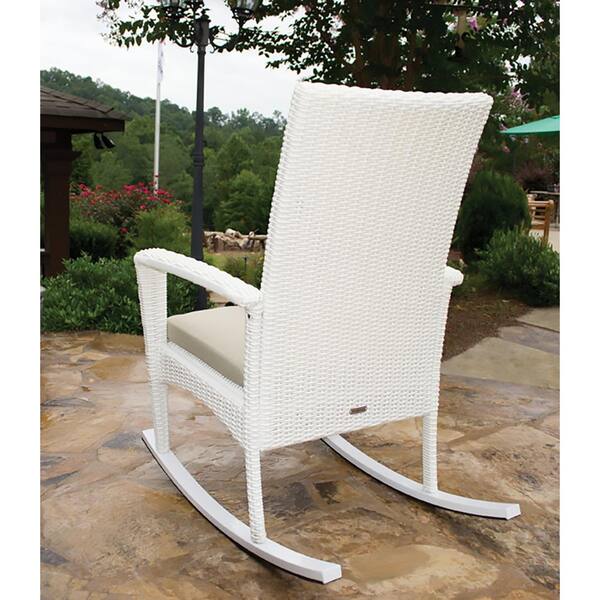 home depot white wicker rocker