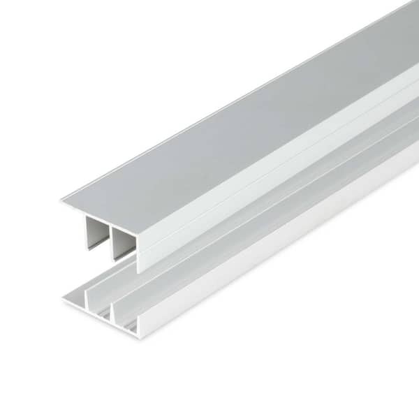 0.510 in. D x 1.188 in. W x 36 in. L Finished Anodized Satin Aluminum Bypass Sliding Track Moulding Fits 1/4 in. Boards