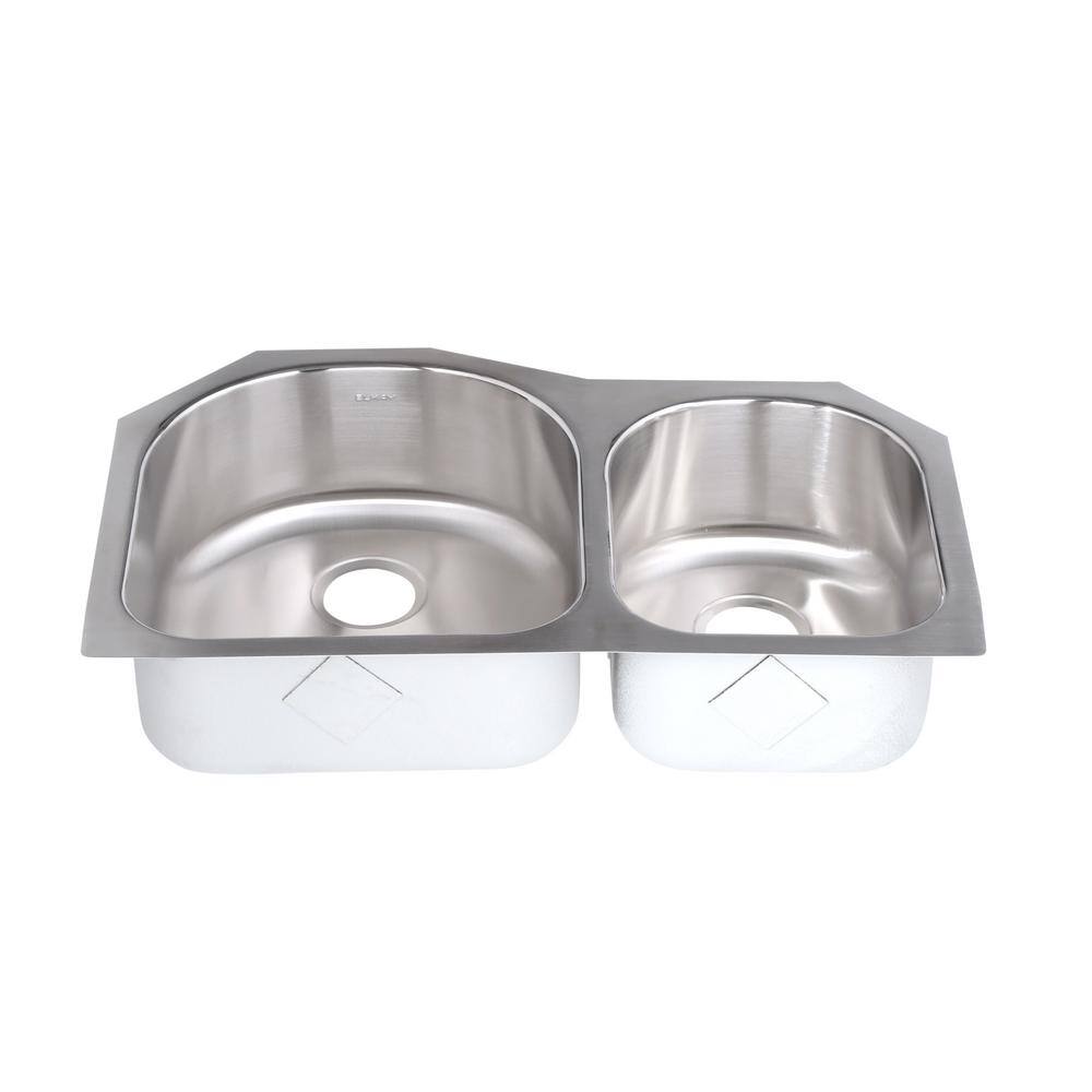 Lustertone 31" Stainless Steel Double Basin Undermount Kitchen Sink