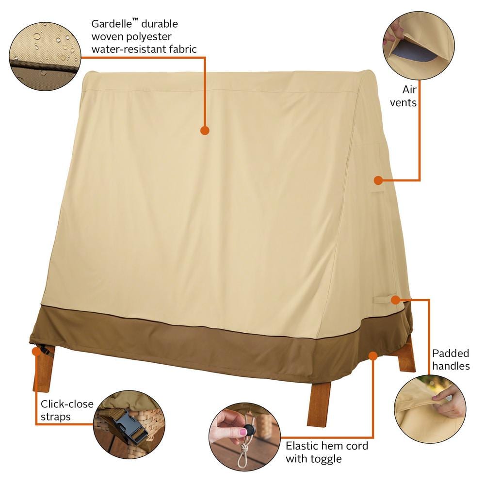 Tan and Brown Water-Resistant A-Frame Swing Cover