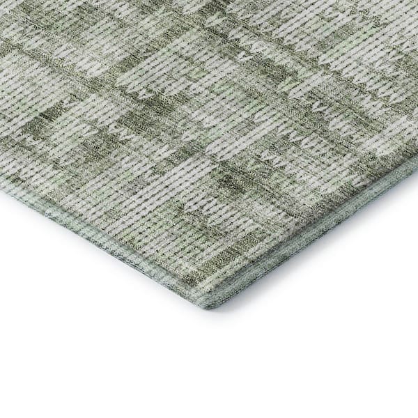 Mayfield Premium Machine Washable Abstract AMF2130 Green 2 ft. x 3 ft. Accent Rug