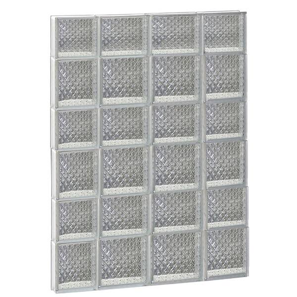 Clearly Secure 27 in. x 40.5 in. x 3.125 in. Frameless Diamond Pattern Non-Vented Glass Block Window