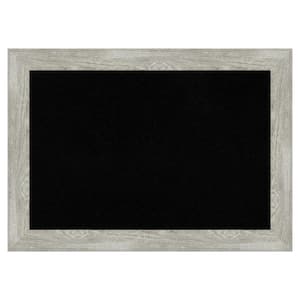 Dove Greywash Framed Black Corkboard 42 in. x 30 in. Bulletine Board Memo Board