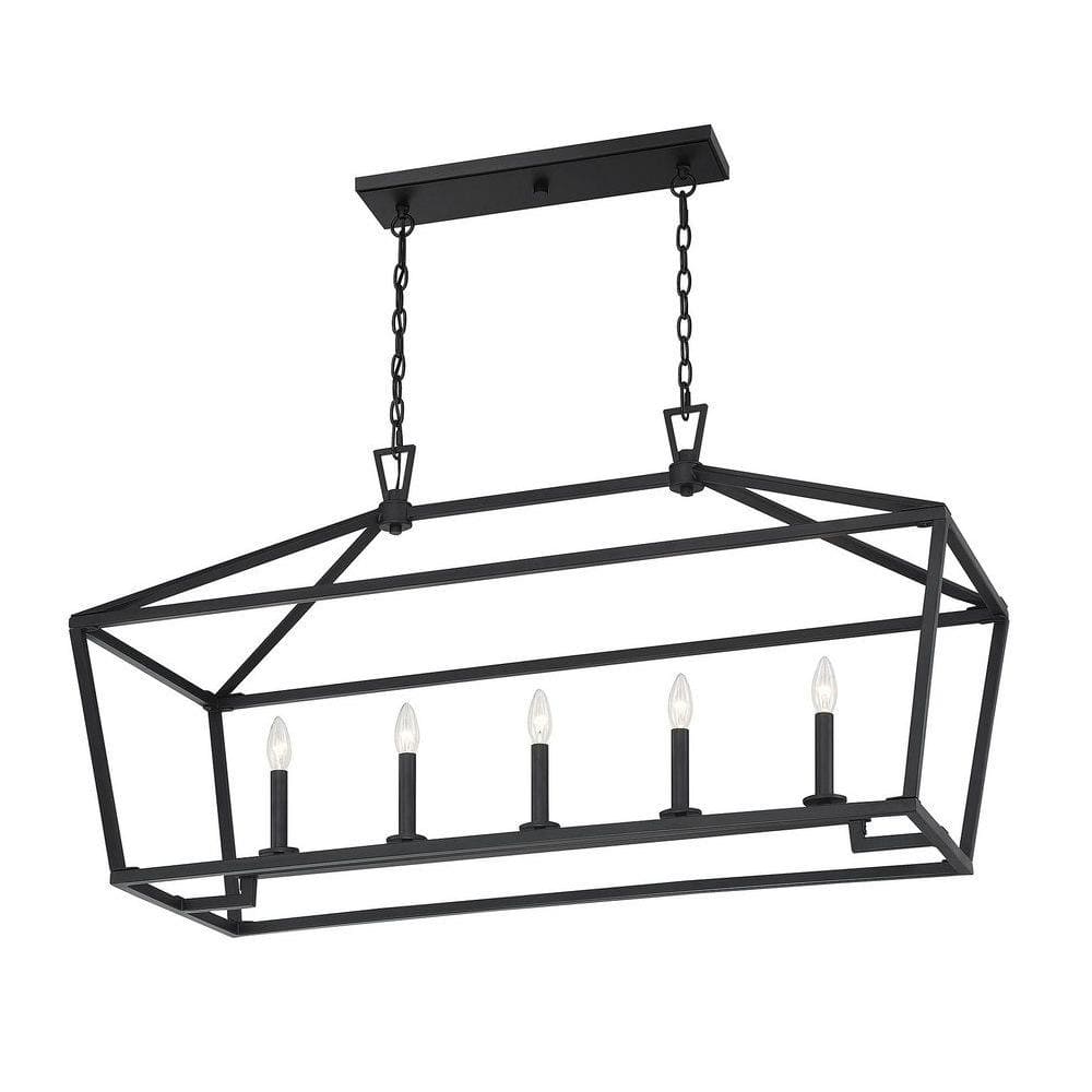 Townsend Matte Black 5-Light LED-Compatible Candle Chandelier