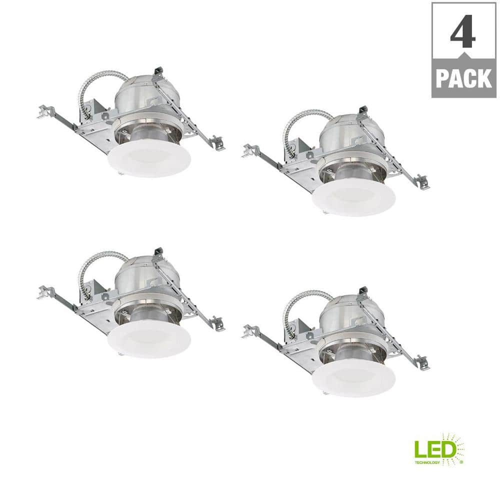 6-Inch White Aluminum LED Recessed Trim Kit (4-Pack)
