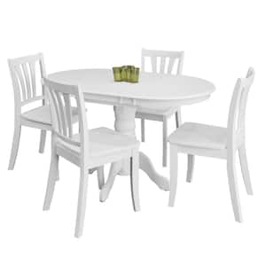 Dillon 5-Piece Extendable White Wooden Dining Set