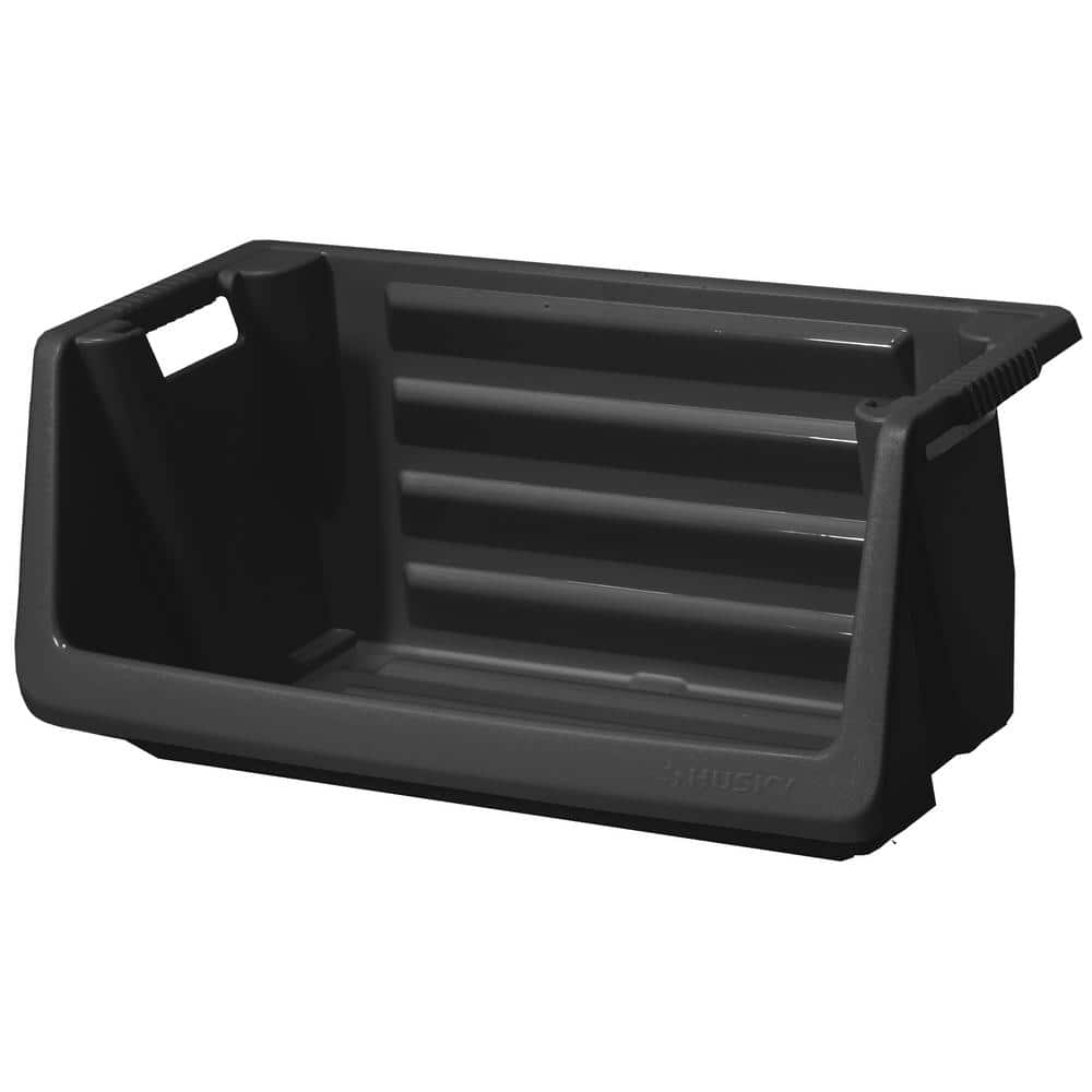 Husky 55 Gallon Stackable Storage Bin in Black 232387 - The Home Depot