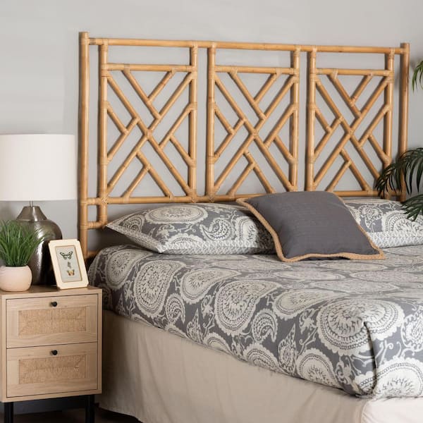 bali & pari Karavo Natural Brown Rattan King Standalone Headboard