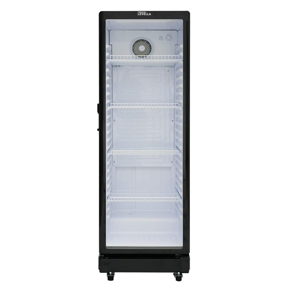 12.0 cu. ft. Commercial Upright Display Refrigerator Glass Door Beverage Cooler in Black