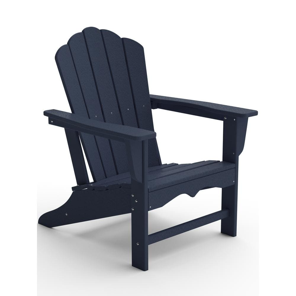 JEAREY Classic All Weather HDPE Plastic Adirondack Chair In Navy PE   Plastic Adirondack Chairs Pe Ydgd Navy 64 1000 