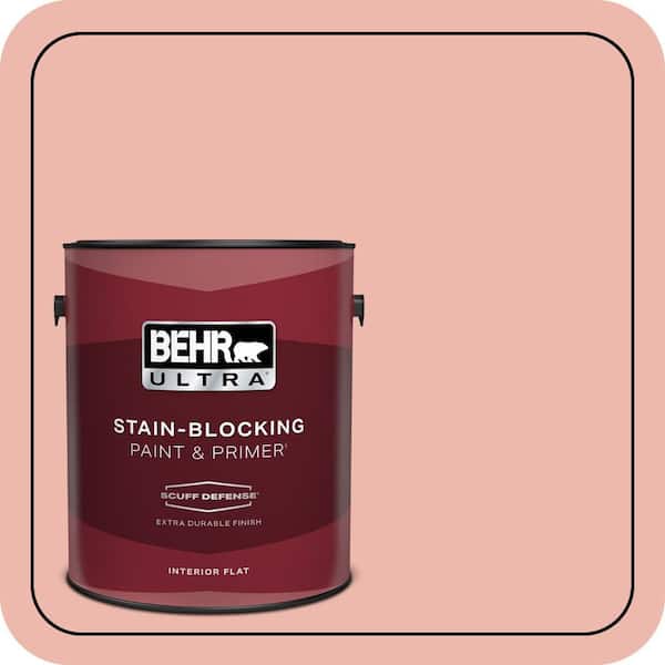 BEHR ULTRA 1 gal. #M170-3 Carnation Coral Extra Durable Flat Interior Paint & Primer