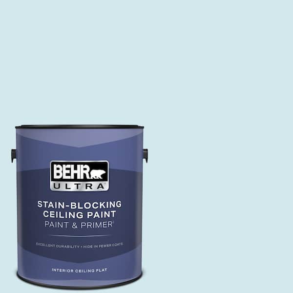 BEHR ULTRA 1 gal. #520E-1 Coastal Mist Ceiling Flat Interior Paint and Primer