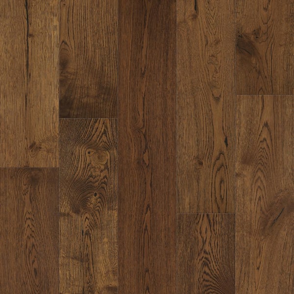 Sure+ Khaki Brown Oak White Oak 1/4 in. T x 6.5 in. W Click Lock Wire Brushed Engineered Hardwood Flooring (21.7 sq.ft./case)