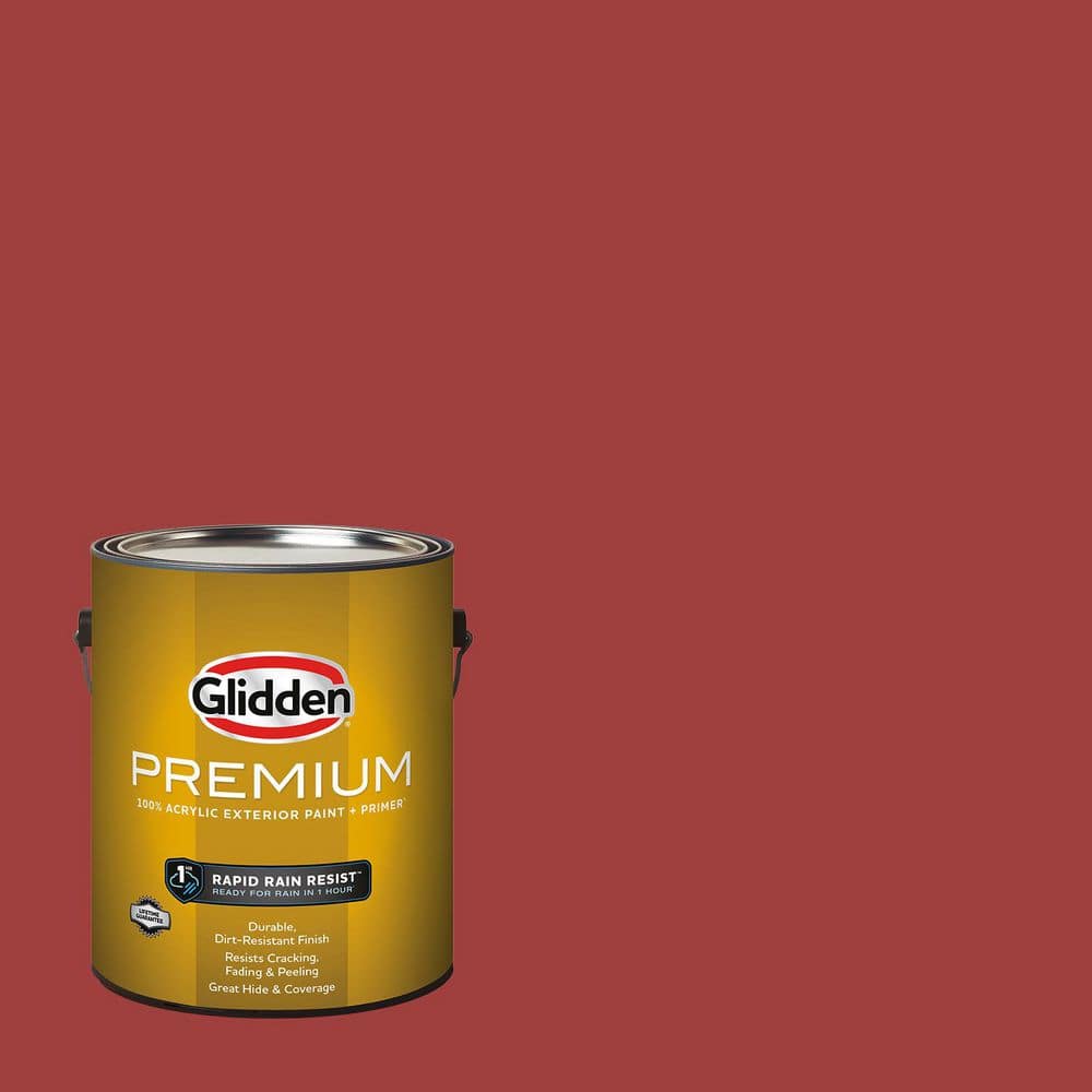 Glidden Premium 1 gal. PPG1057-7 Burning Bush Semi-Gloss Exterior