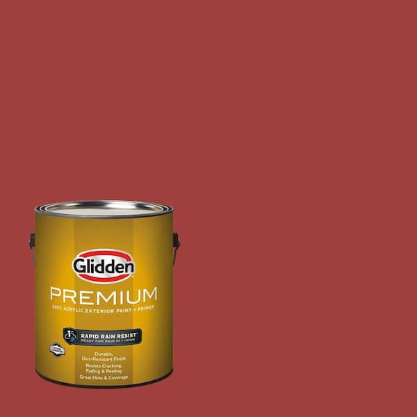 Glidden Premium 1 gal. PPG1187-7 Red Gumball Semi-Gloss Exterior