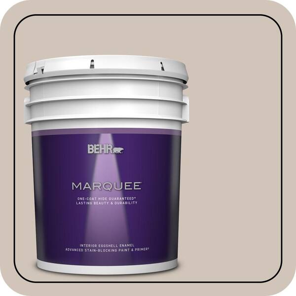 BEHR MARQUEE 5 gal. #ICC-89 Gallery Taupe Eggshell Enamel Interior Paint & Primer