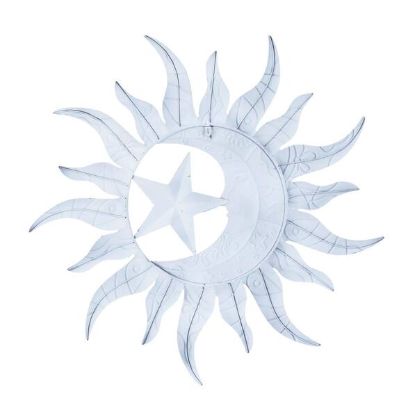 25” metal sun and top moon outdoor decor