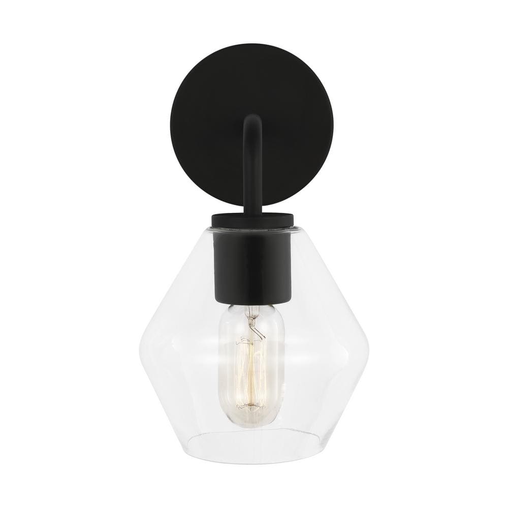 Midnight Black Industrial Farmhouse 1-Light Bath Vanity Pendant