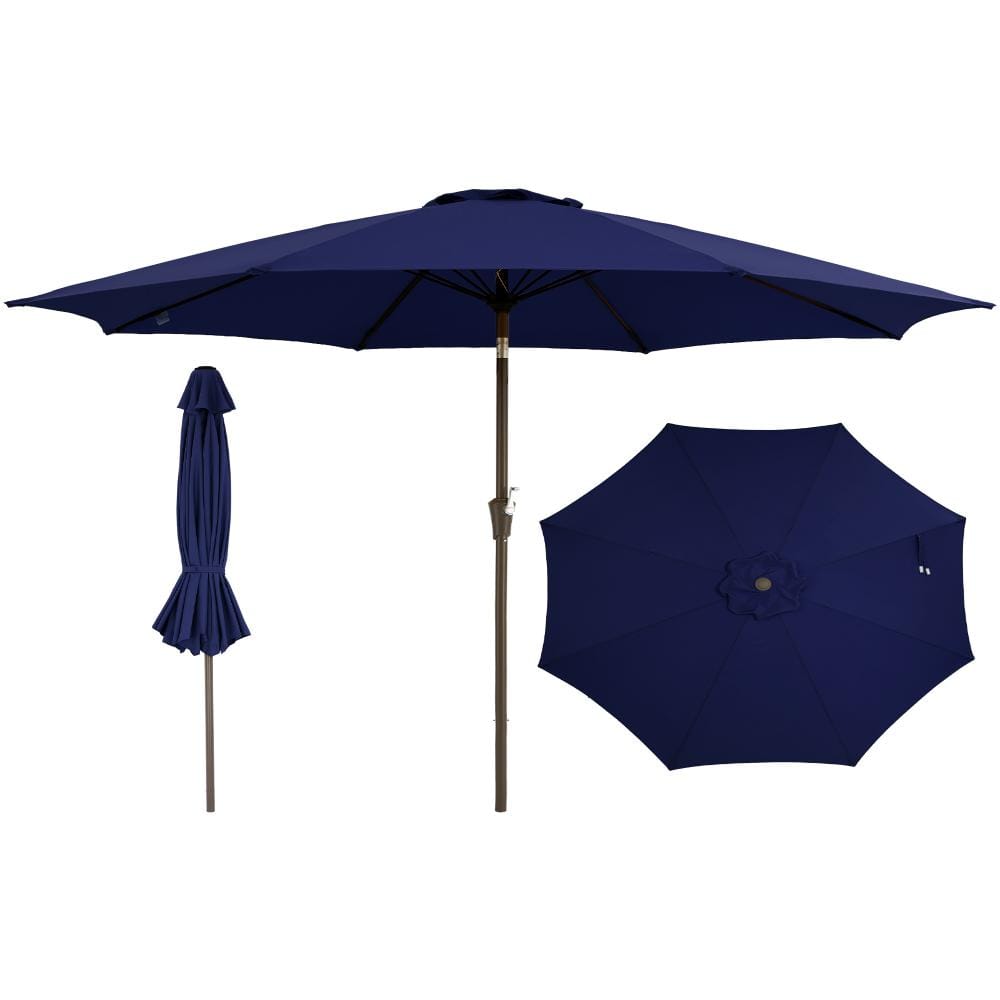 10FT Outdoor Market Umbrella, 8 Sturdy Ribs, Crank Lift and Push Button Tilt, for Patio Pool Yard Garden, Navy Blue price history on PriceWatchPro