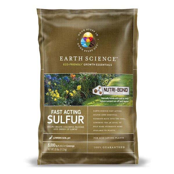 EARTH SCIENCE 25 lb. 5,000 sq. ft. Fast-Acting Sulfur Granules with Nutri-Bond Technology for Acid-Loving Plants