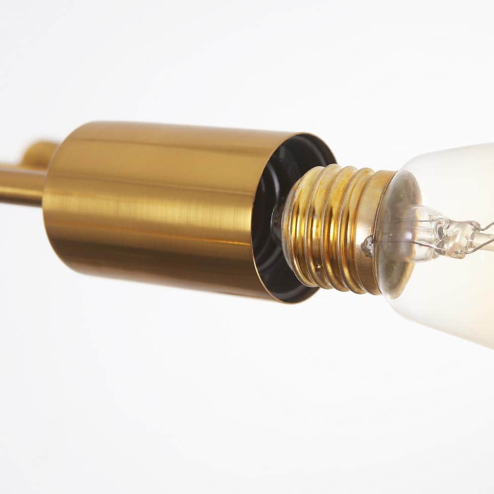 Gold Metal 8-Light Sputnik Semi Flush Mount Ceiling Light
