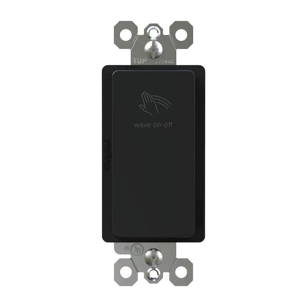Wave 10 Amp 120/277 Volt 1/4 HP Single-Pole/3-Way Commercial Rated Touchless Specialty Light Switch, Black