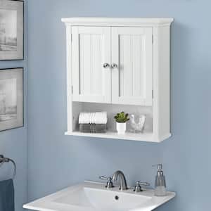Newport Collection Wall Cabinet in White 22 in. W x 25 in. H x 7.9 in. D Ready to Assemble Over the Toilet Cabinet