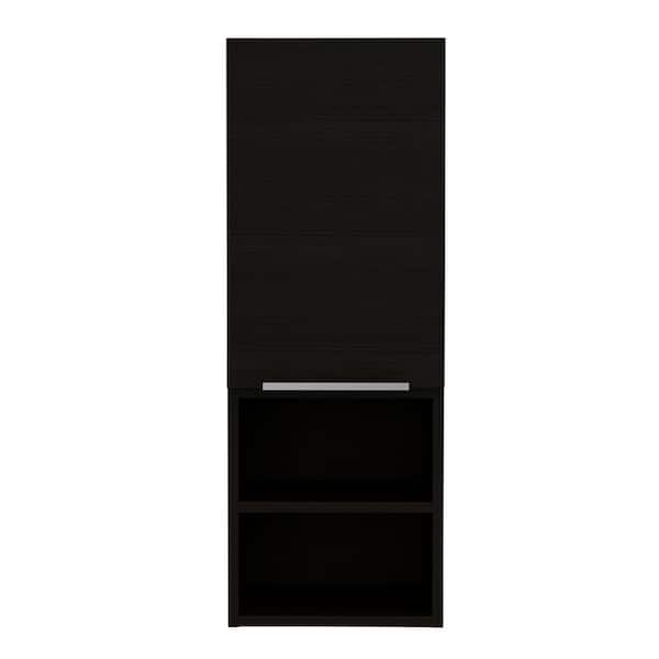 11.81 in. W x 10.04 in. D x 32.17 in. H Bathroom Storage Wall Cabinet in Black