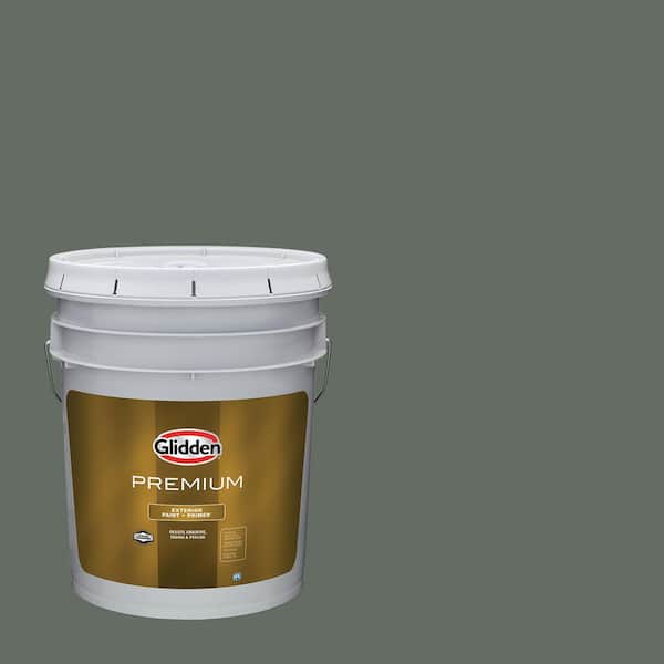 Glidden Premium 5 gal. PPG1033-6 Gunmetal Gray Satin Exterior Latex Paint