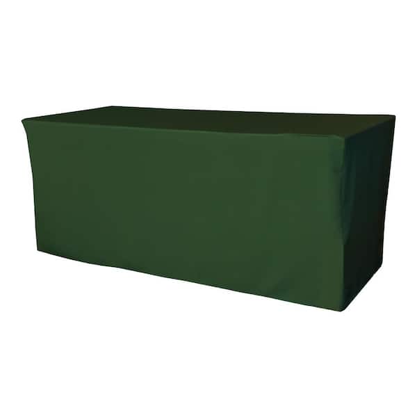 LA Linen 72 in. L x 30 in. W x 30 in. H Hunter Green Polyester Poplin Fitted Tablecloth