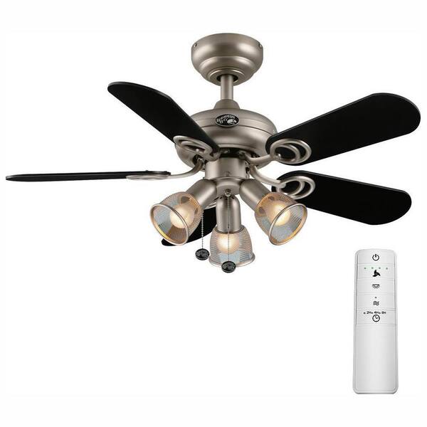 Hampton Bay San Marino 36 in. LED Brushed Steel Smart Ceiling Fan with Light Kit and WINK Remote Control