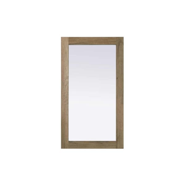 Natural Oak 18 in. W x 32 in. H Transitional Rectangle Mirror