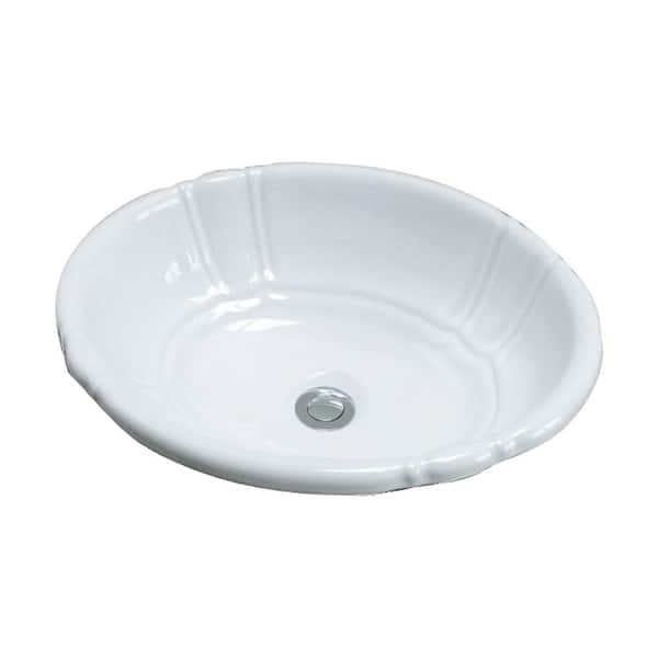 Barclay Products Lisbon 17.37 in. Drop-In Bathroom Sink in White