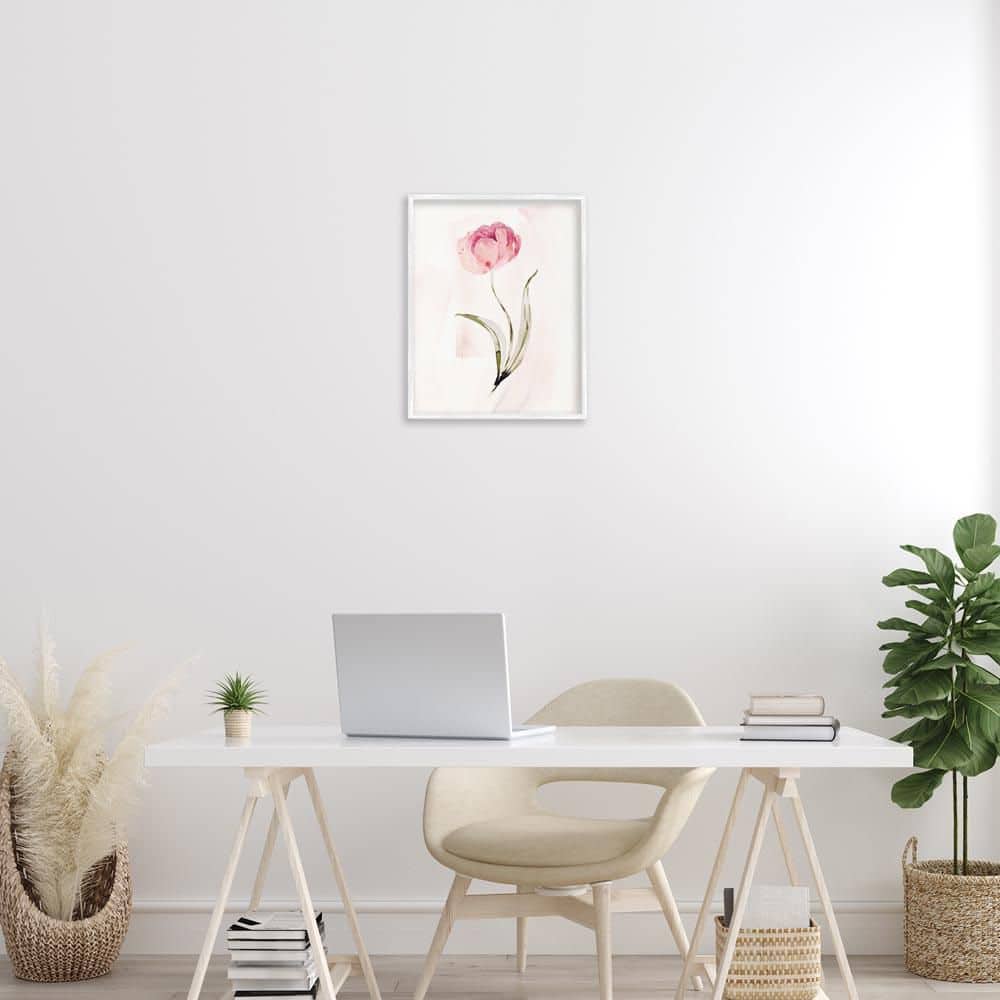 Pink Blossom with Leaves by Kristen Brockmon White Framed Nature Giclee Art Print 20 in. x 16 in. price history on PriceWatchPro