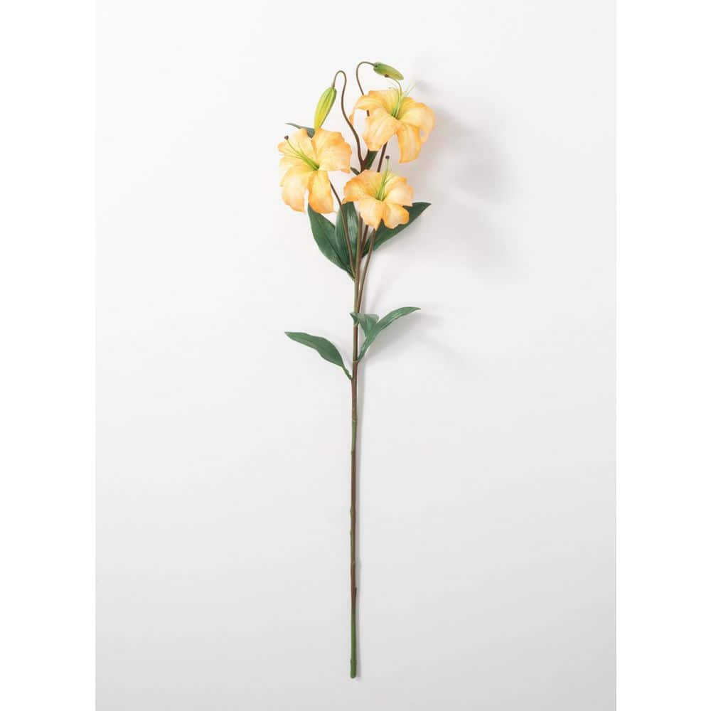 SULLIVANS 39.5 in. Artificial Yellow Real Garden Lilium Stem