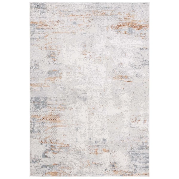 Princeton 9 ft. x 12 ft. Light Beige/Gray Distressed Geometric Area Rug