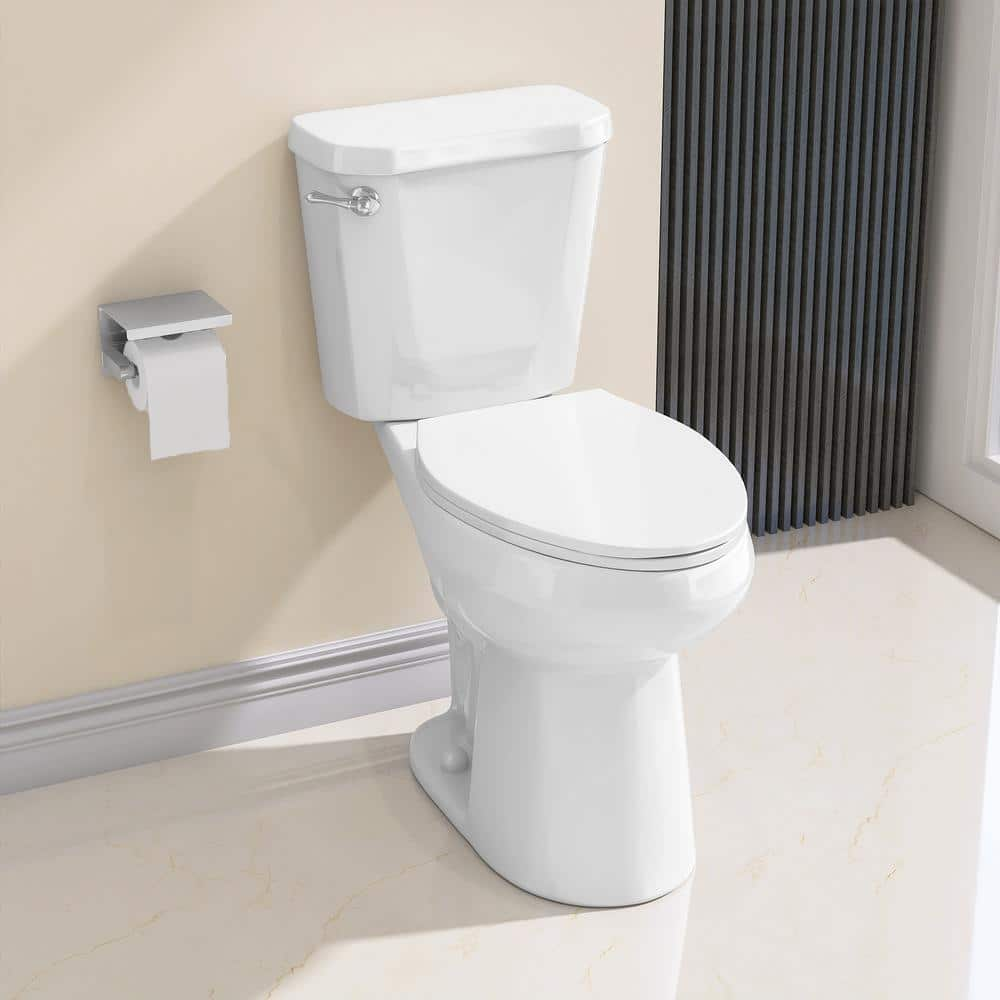 Zeafive 19 in. Height 2-Piece Toilets 1.28 GPF Single Flush Elongated ...