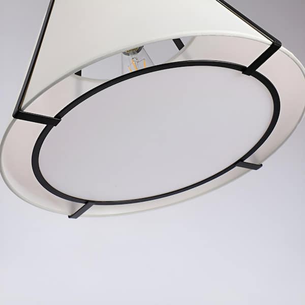 Ellrich 1-Light Black Pendant Light with Fabric Shade UPC347 Ellrich 1-Light Black Pendant Light with Fabric Shade UPC347