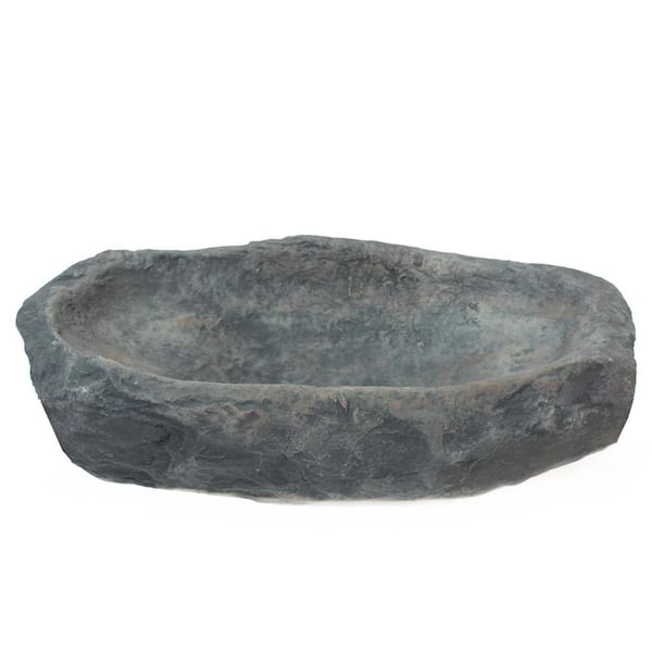 Gardenised Huge Decorative Outdoor Weather Resistant Faux Stone Realistic Sandstone Lightweight Boulder Utility Cover, Birdbath