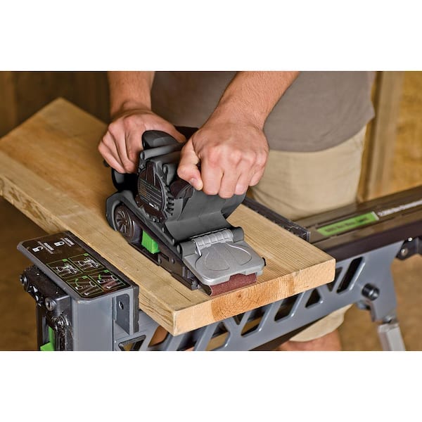 Genesis Amp in. x 21 in. Single Lever Variable Speed Belt Sander with Adjustable  Front Handle and Dust Bag GBS321A The Home Depot