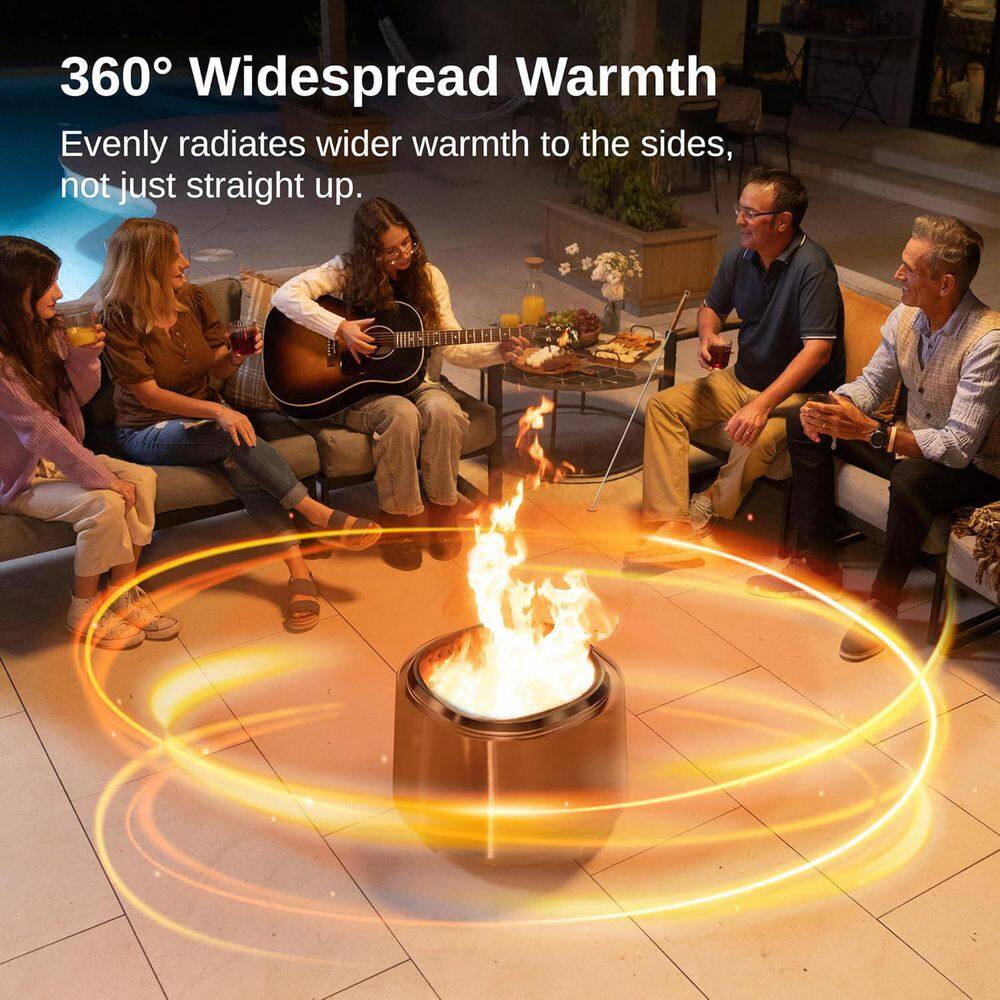 East Oak 21" Stainless Steel Smokeless Outdoor Fire Pit