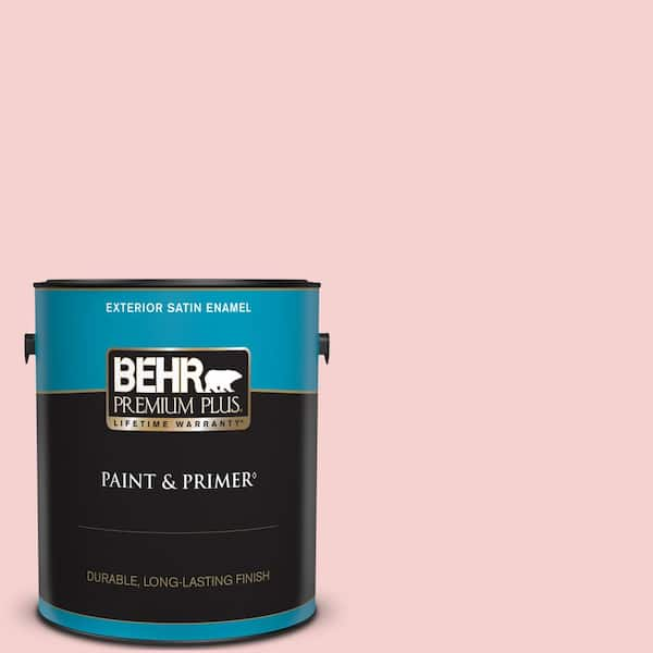 BEHR PREMIUM PLUS 1 gal. #P170-1A Pinky Promise Satin Enamel Exterior Paint & Primer