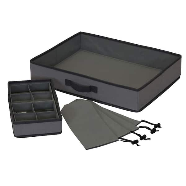 Sold Tabletop Storage Box Compact Design 8 Compartment Lift-Out Tray Clear Plastic