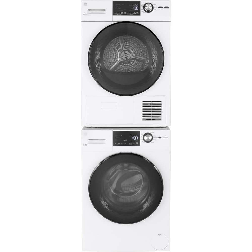 White 4.1 cu. ft. Stackable Electric Dryer with Stainless Steel Drum