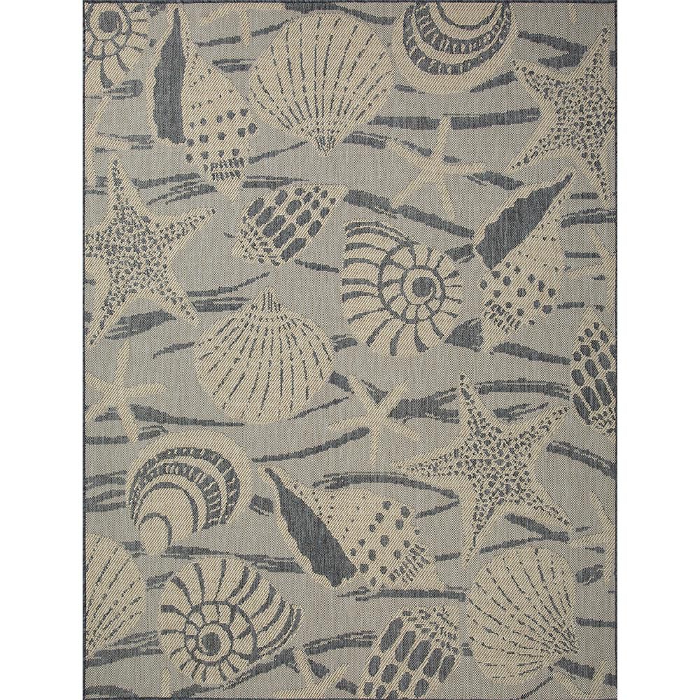 Seashells 8 ft. x 10 ft. Navy/Ivory Indoor/Outdoor Area Rug