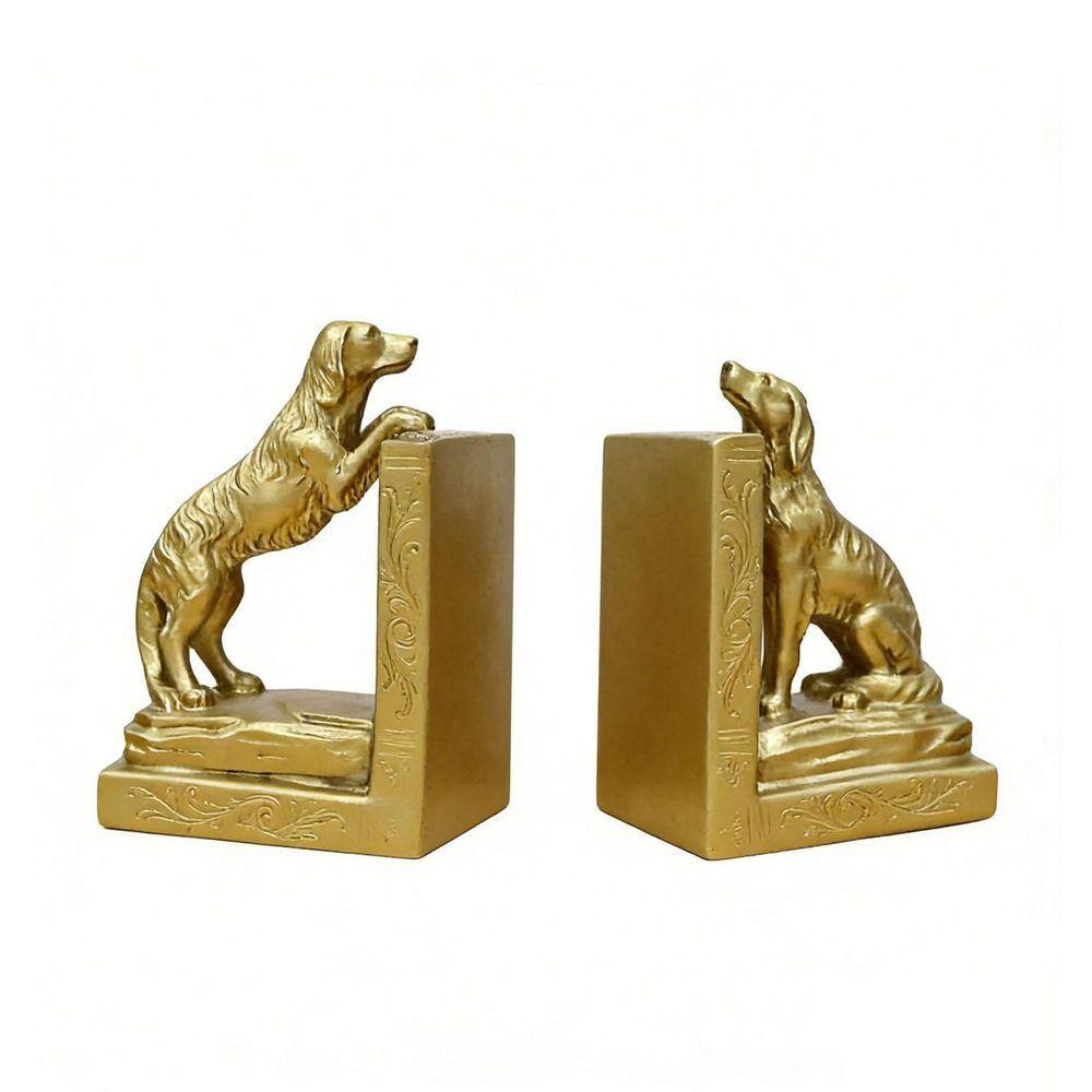 HEREND 6054 犬つまみ エッグ 蓋物 Vintage Gold Dog Resin Bookend 2 Pack HDFH5PSJMK - The Home Depot
