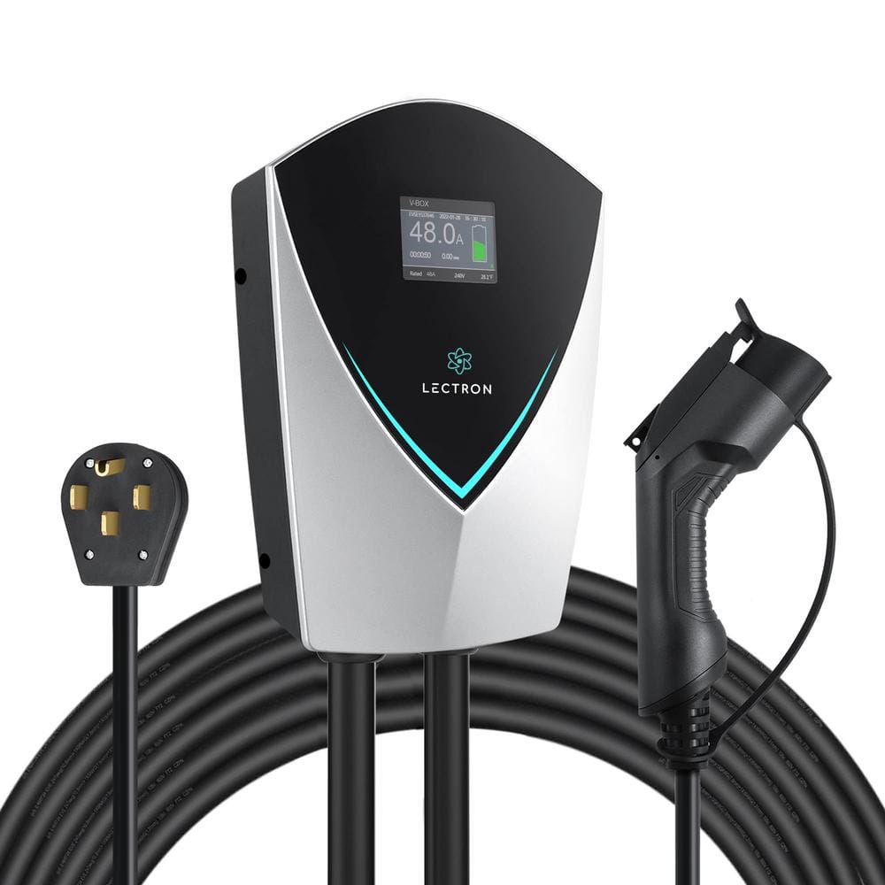 Lectron Portable 32A J1772 Electric Vehicle Charger with Adapter, Holster  Dock and J-Hook Mount