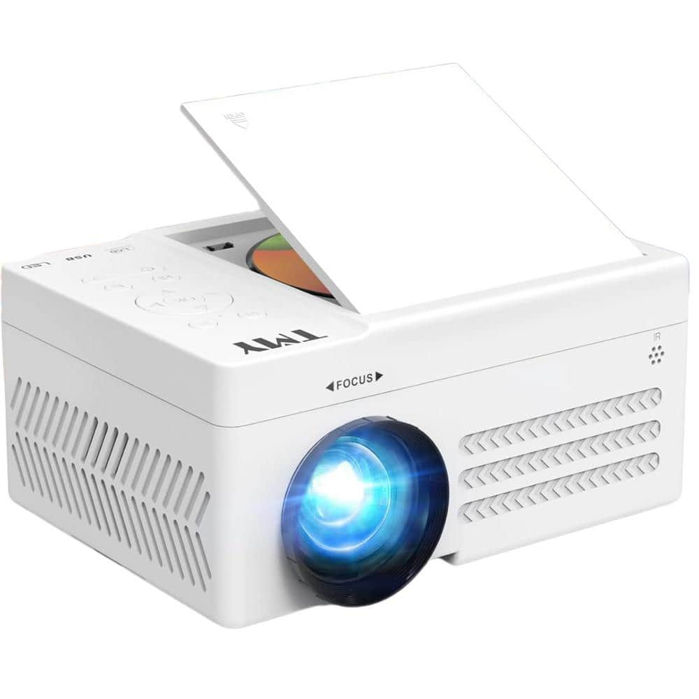 1920 x 1080 Full HD Bluetooth Mini Projector with 9500 Lumens, Built-in DVD Player & Compatible Smartphone,PC,HDMI, USB -  Lukyamzn, PH012LT021