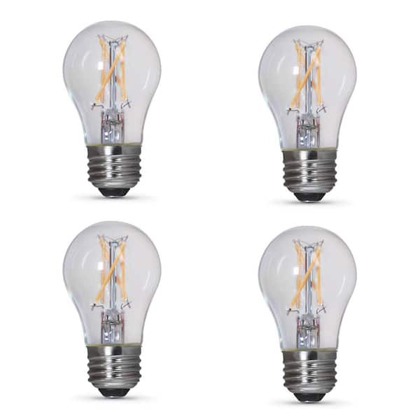 Feit Electric 40-Watt Equivalent A15 Clear Glass E26 Refrigerator Appliance LED Light Bulb, Soft White 2700K (4-Pack)