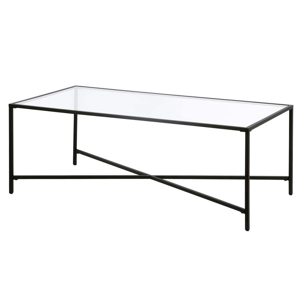Henley 48'' Blackened Bronze Rectangular Glass Coffee Table